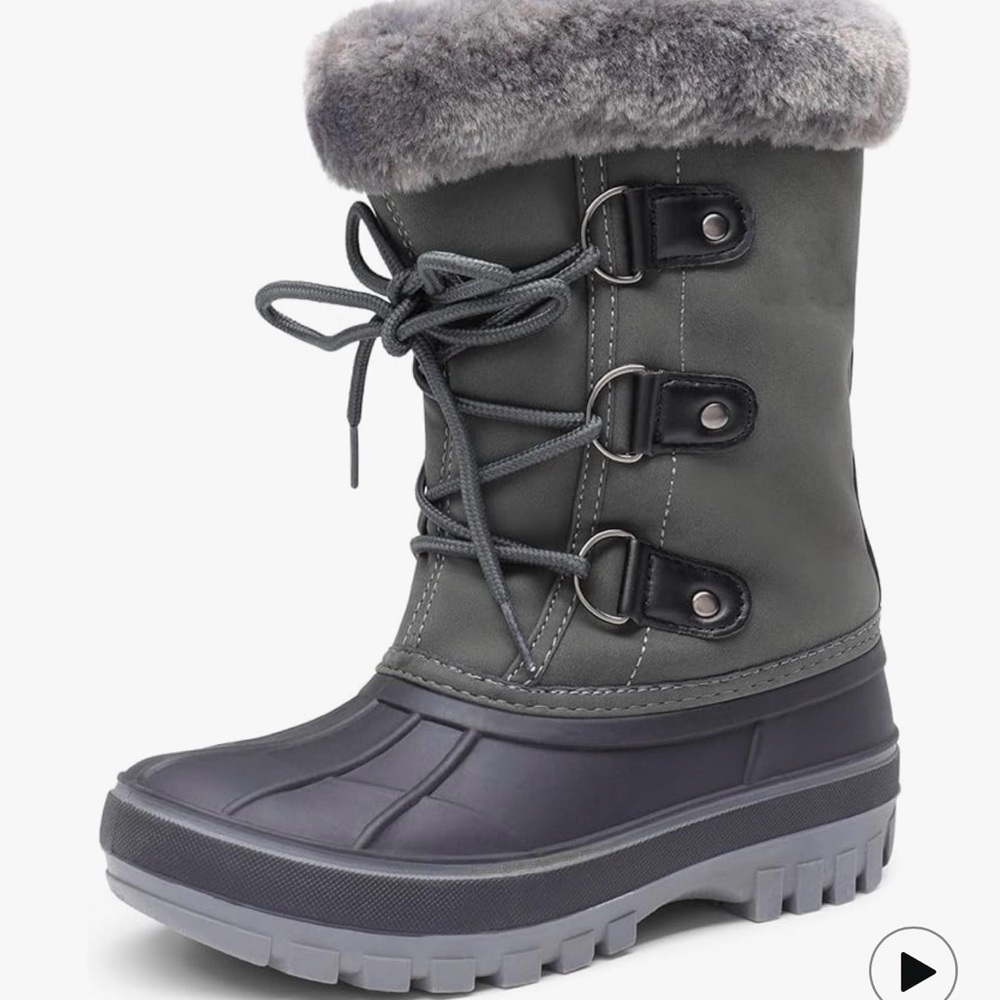 Dream Pairs Kids Snow Boots - Black and Gray